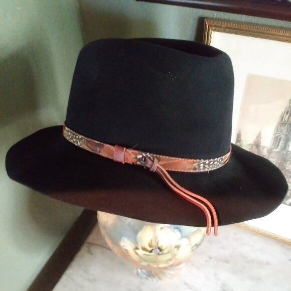 Bailey's Jackson Fur Felt Black Western/Cowboy Hat | Vintage 1990s | Size 6 5/8 - Picture 2 of 16